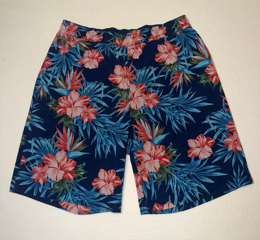 Kirkland men’s Hawaiian floral quick dry swim trucks